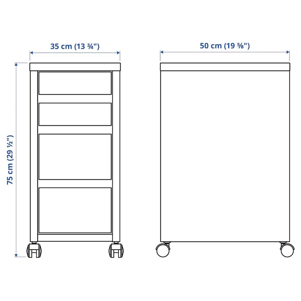 IKEA MICKE(ミッケ)引き出しユニット寸法